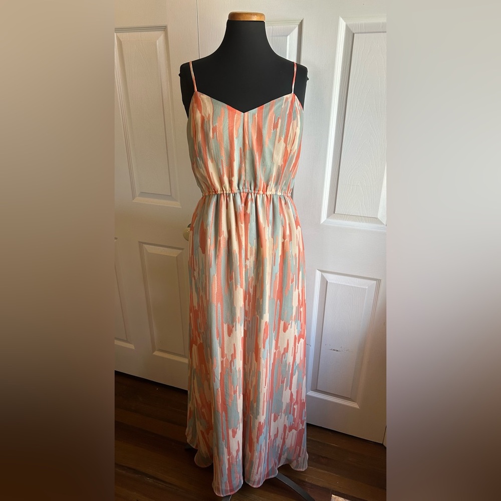 Pink and Grey Maxi Dress